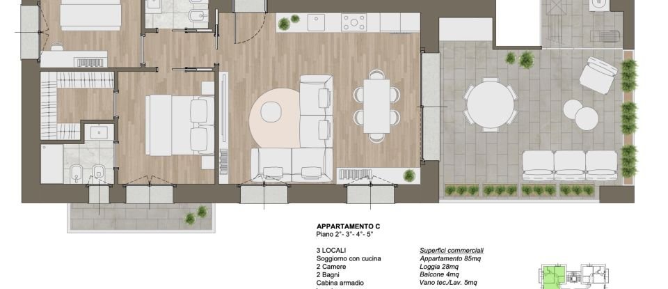 Three-room apartment of 113 m² in Milano (20125)