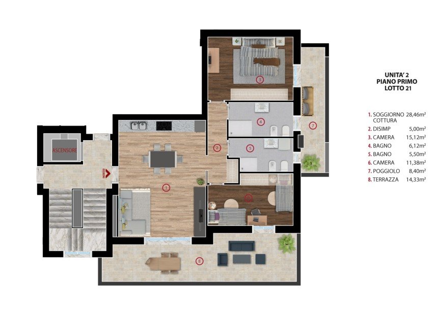 Three-room apartment of 90 m² in Albignasego (35020)