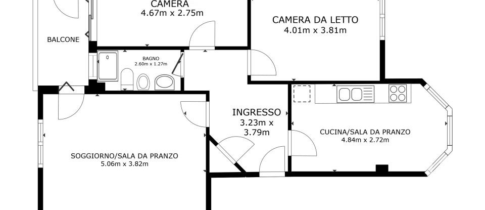 Three-room apartment of 87 m² in Roma (00174)