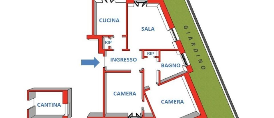 Three-room apartment of 115 m² in Genova (16155)