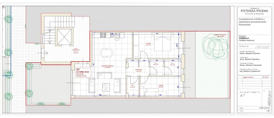 Three-room apartment of 89 m² in Potenza Picena (62018)