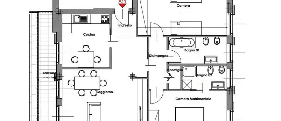 Three-room apartment of 108 m² in Palazzago (24030)