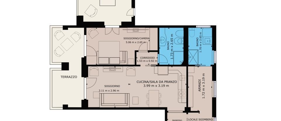 Four-room apartment of 74 m² in Chiavari (16043)