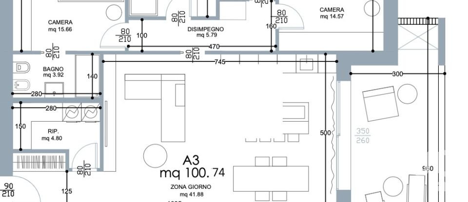 Quadrilocale di 140 m² a Montegrotto Terme (35036)