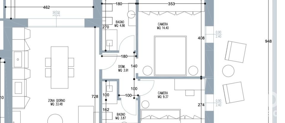 Three-room apartment of 114 m² in Padova (35138)