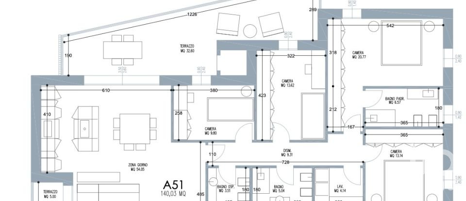 Apartment 5 rooms of 226 m² in Padova (35138)