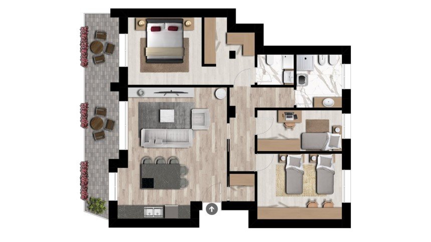 Four-room apartment of 119 m² in Rho (20017)