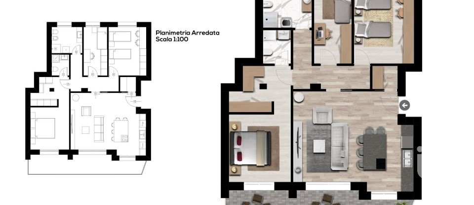 Four-room apartment of 119 m² in Rho (20017)